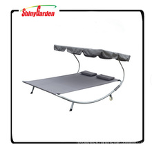 Double Hammock with Steel Stand and Sun Shade